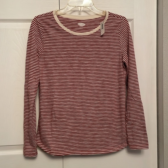 NWT OLD NAVY Striped Long Sleeve Tee Shirt with Curved Hems Small - Picture 7 of 8
